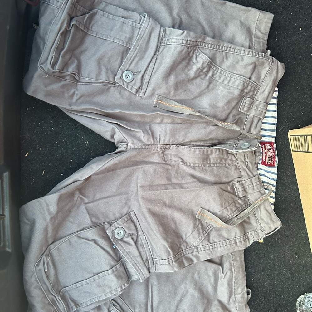 Adjustable Gray Cargo Pants
